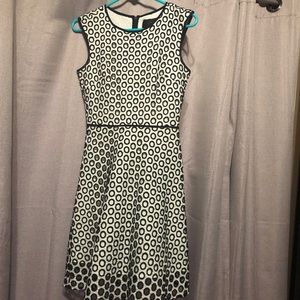 J Crew 00 Black And White Circles Dress